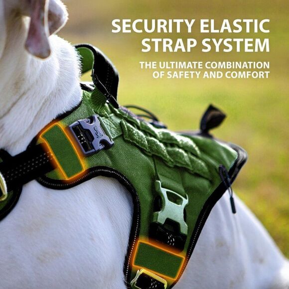 No Pull Dog Harness  Heavy Duty Dog Harness with Handle and Poop Bag Holder Sz M - Picture 11 of 13